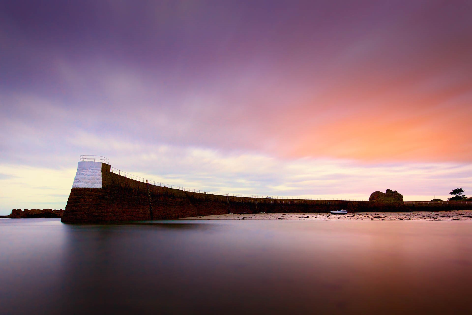 Sunrise at La Rocque Harbour, Jersey