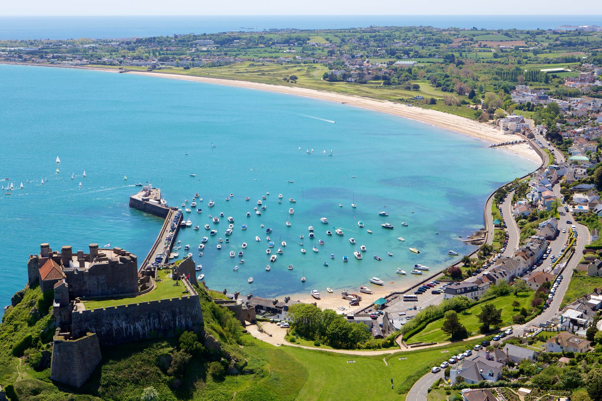 Aerial View of Grouville Bay
