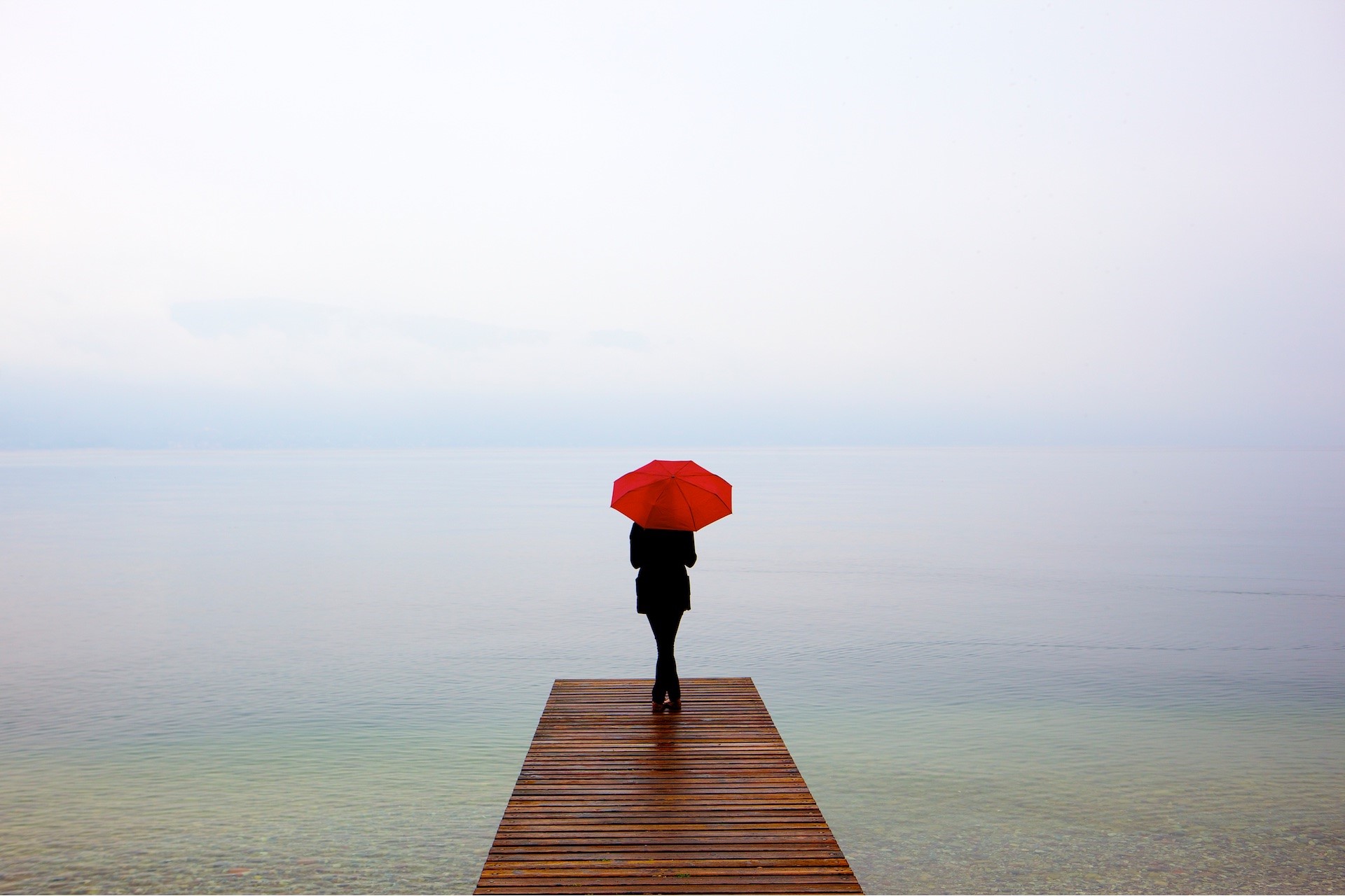 Woman with a Red Umbrella
