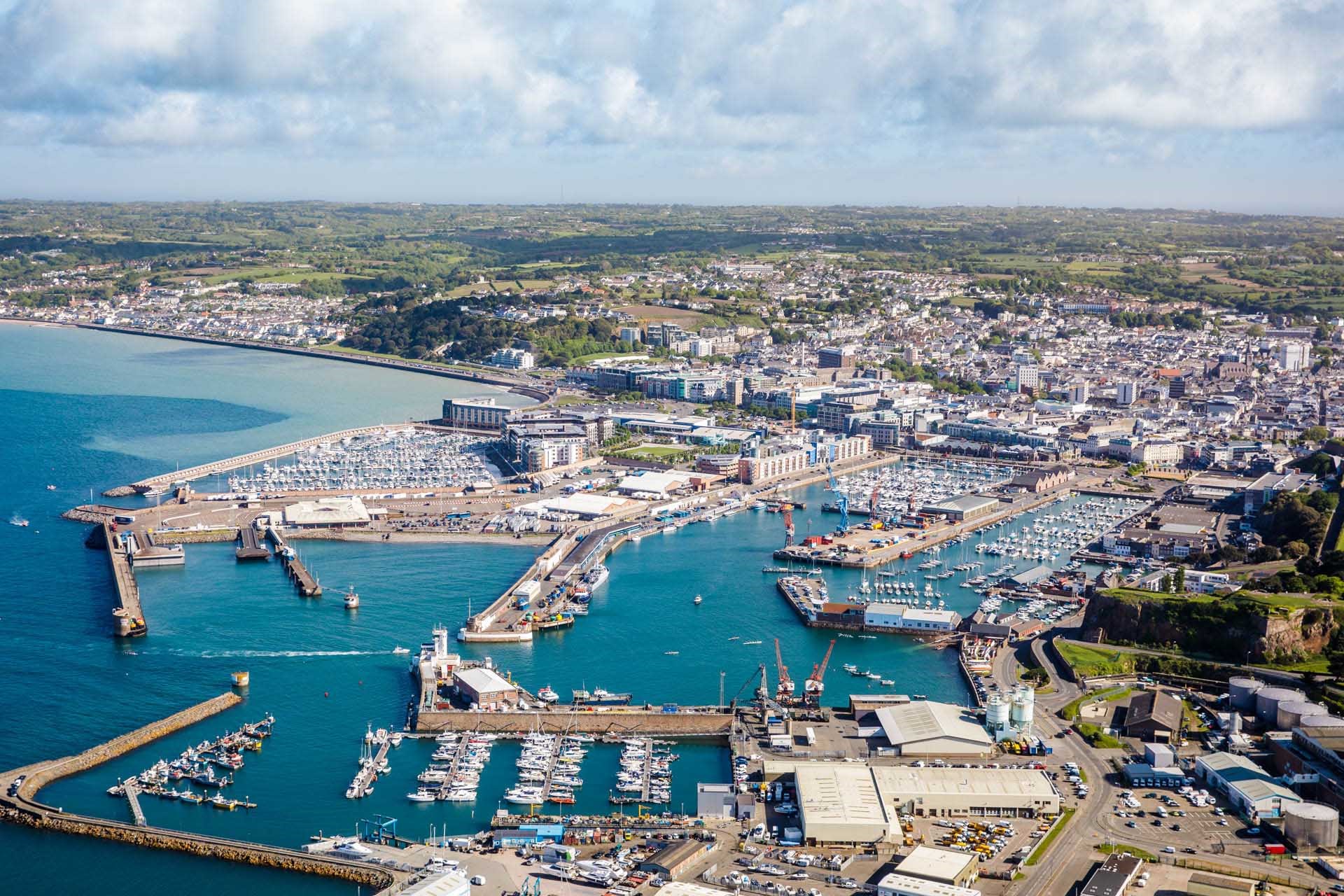 Aerial View of St Helier Harbour